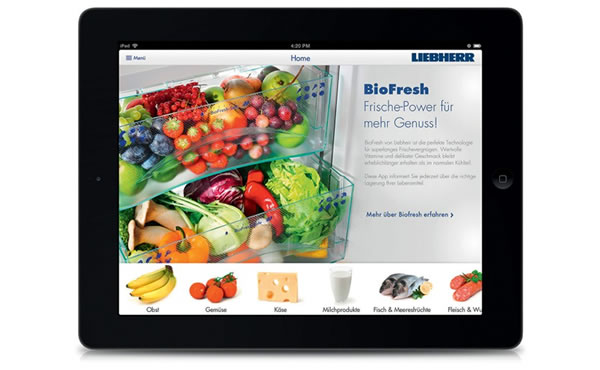 LIEBHERR冰箱BioFresh App带来的新鲜感 一点即现！