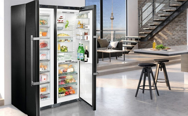 LIEBHERR对开门组合冰箱SBSbs8673 典雅的黑钢设计+生物养鲜